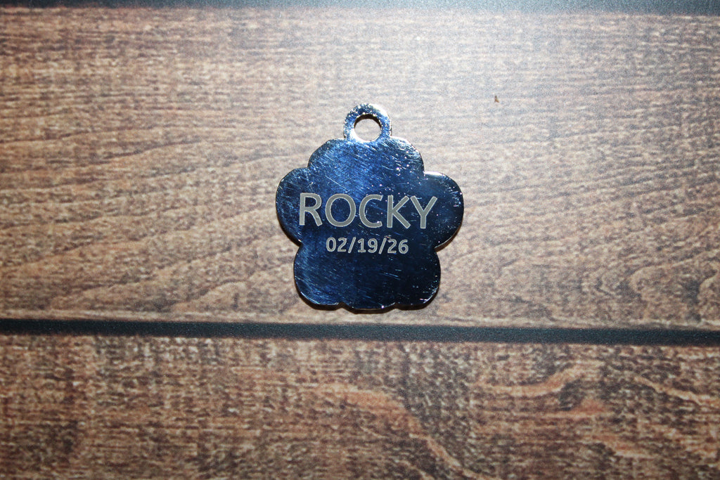 Custom Engraved Paw Print Keychain