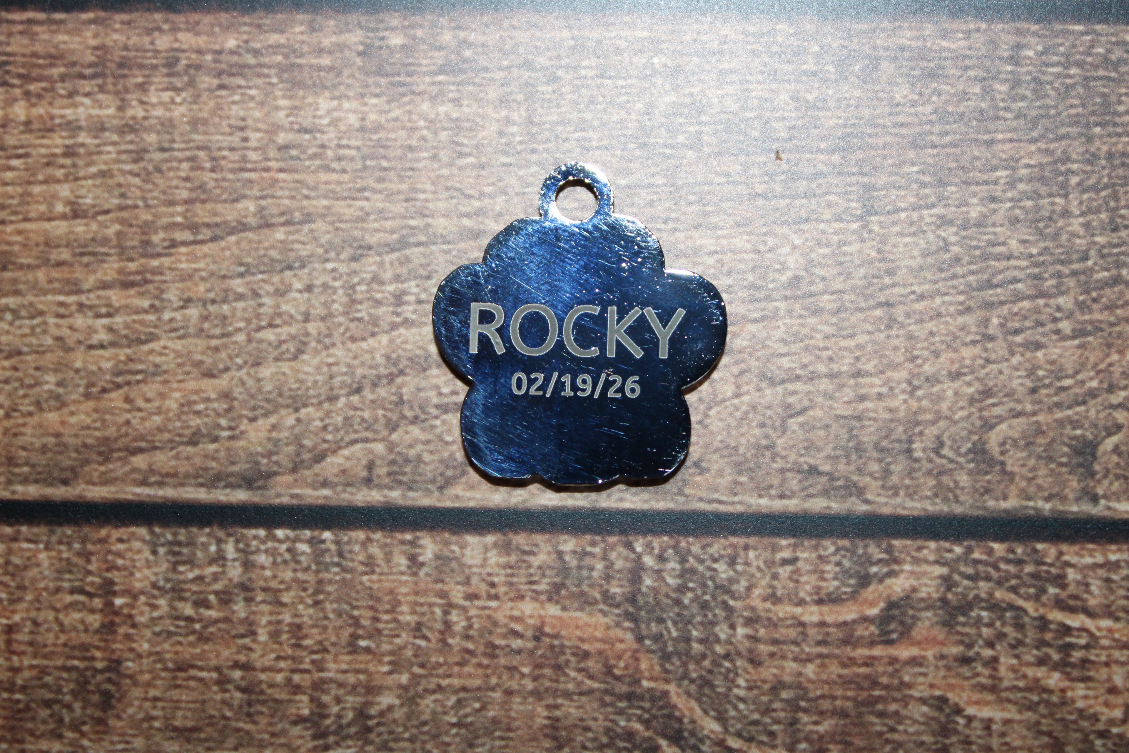 Custom Engraved Paw Print Keychain