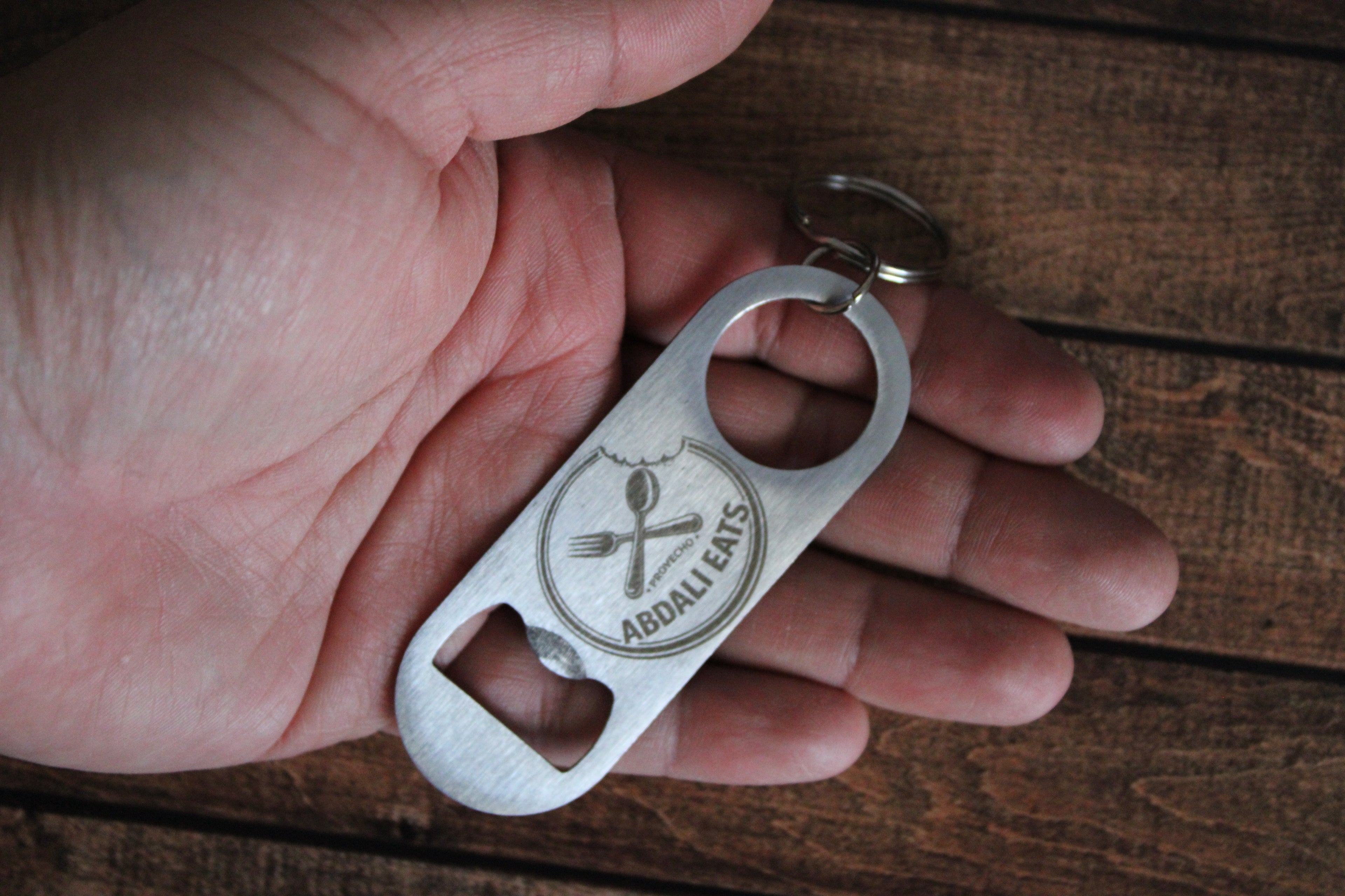 Custom Engraved Stainless Steel Bottle Opener Keychain