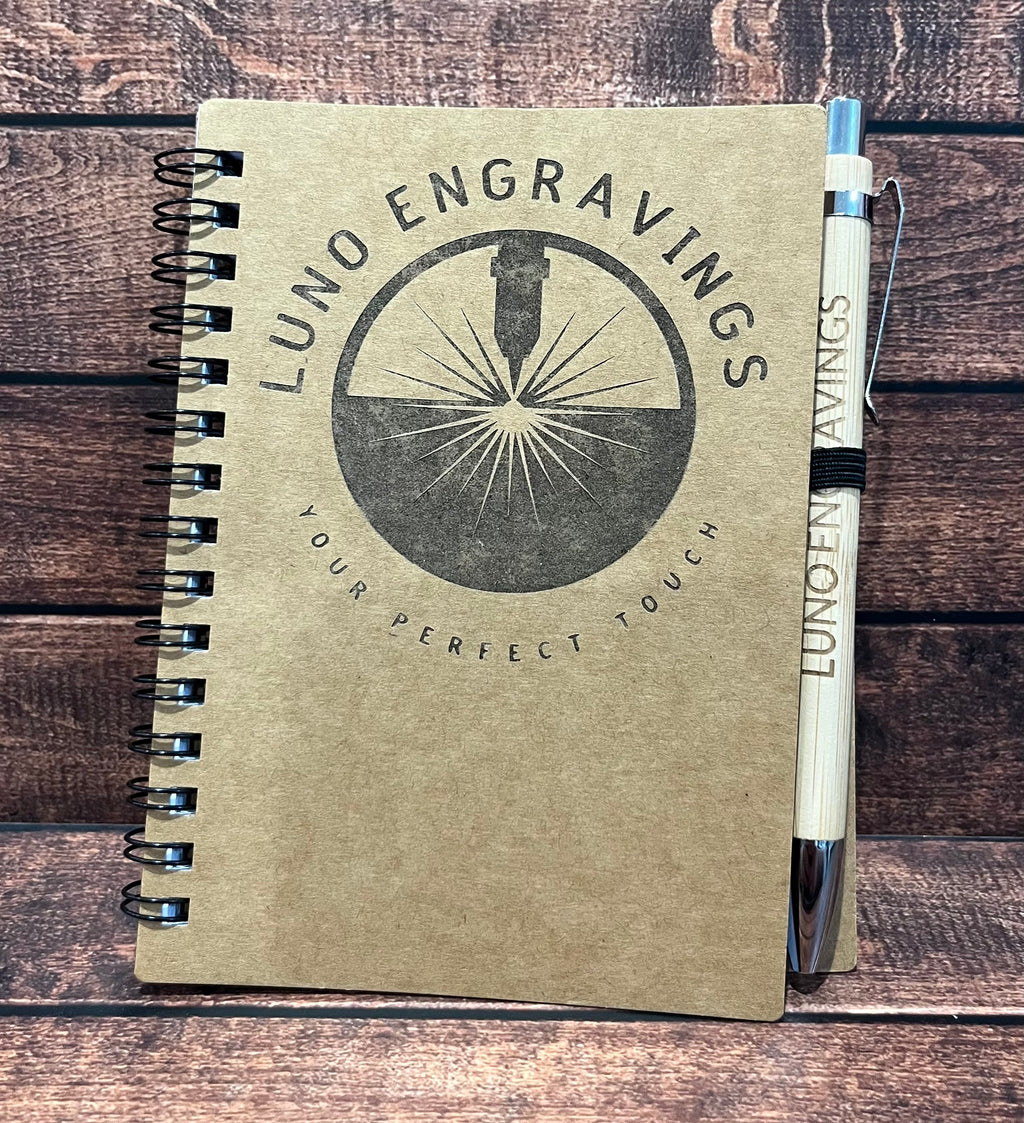Engravable Pocket Notebook with Bamboo Pen