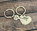 Heart & Key Stainless SteelKeychain Set
